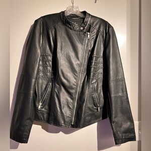 Sleek Black Leather Jacket for Women